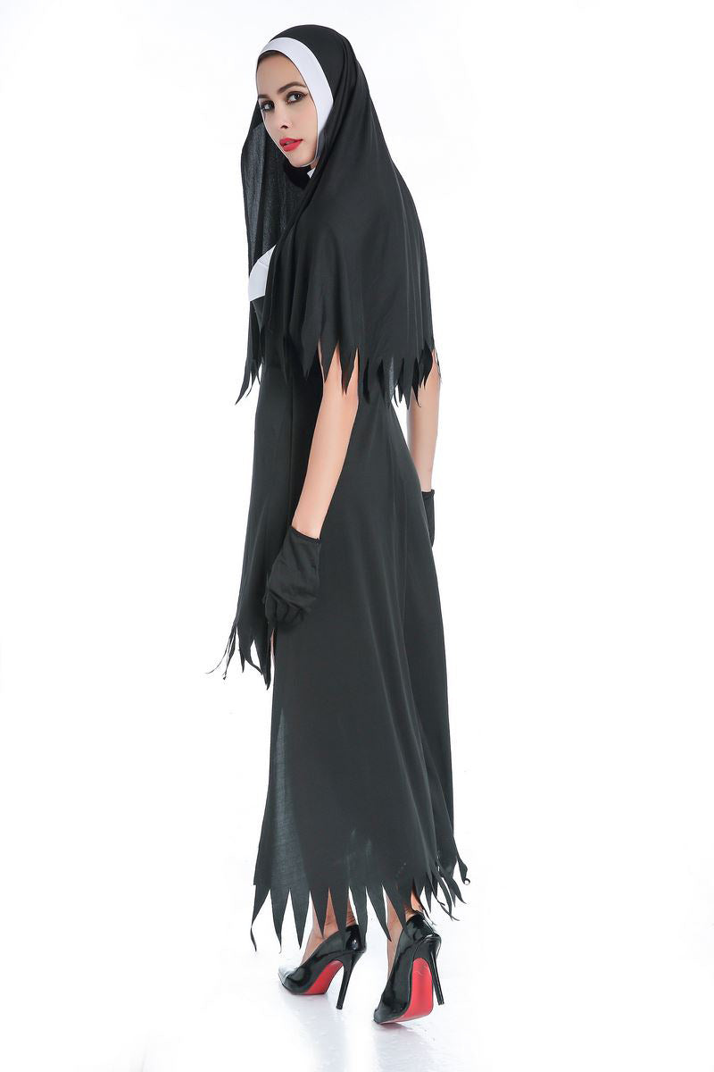 Halloween Men & Women Priest Nun Cosplay Easter Carnival Party Sets