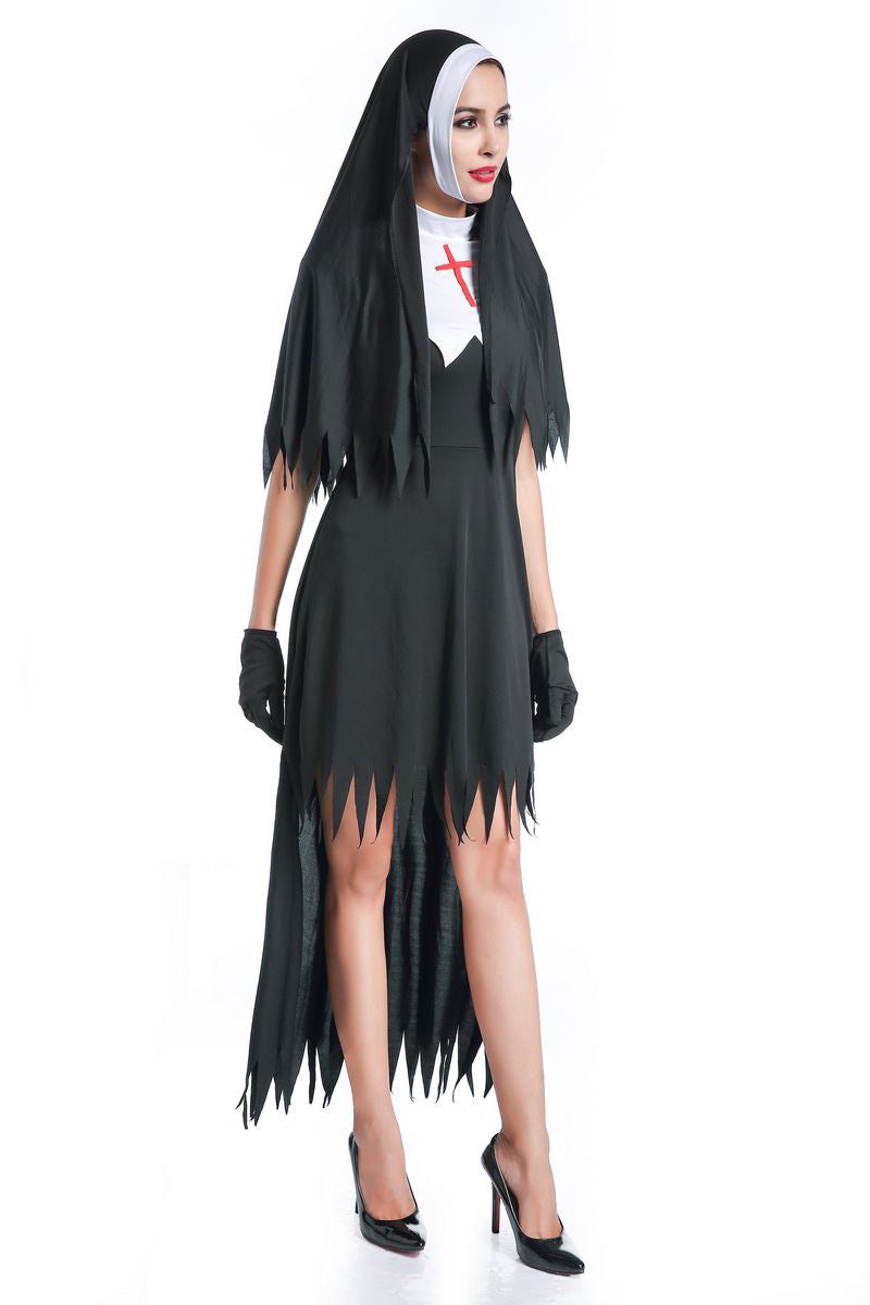 Halloween Men & Women Priest Nun Cosplay Easter Carnival Party Sets