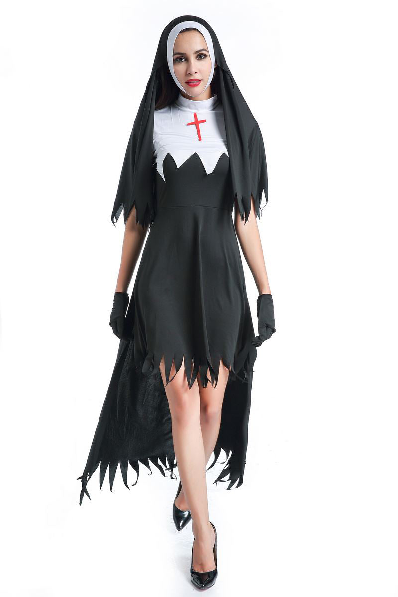 Halloween Men & Women Priest Nun Cosplay Easter Carnival Party Sets