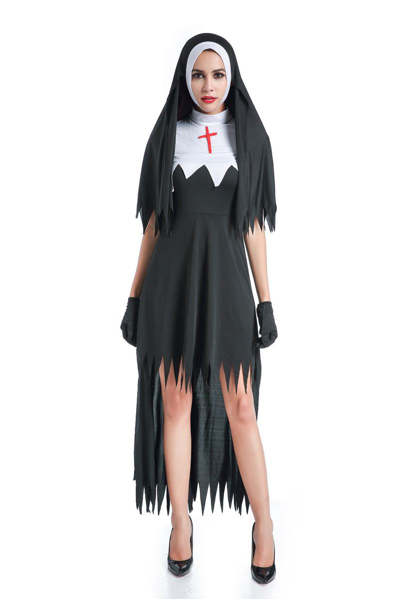 Halloween Men & Women Priest Nun Cosplay Easter Carnival Party Sets