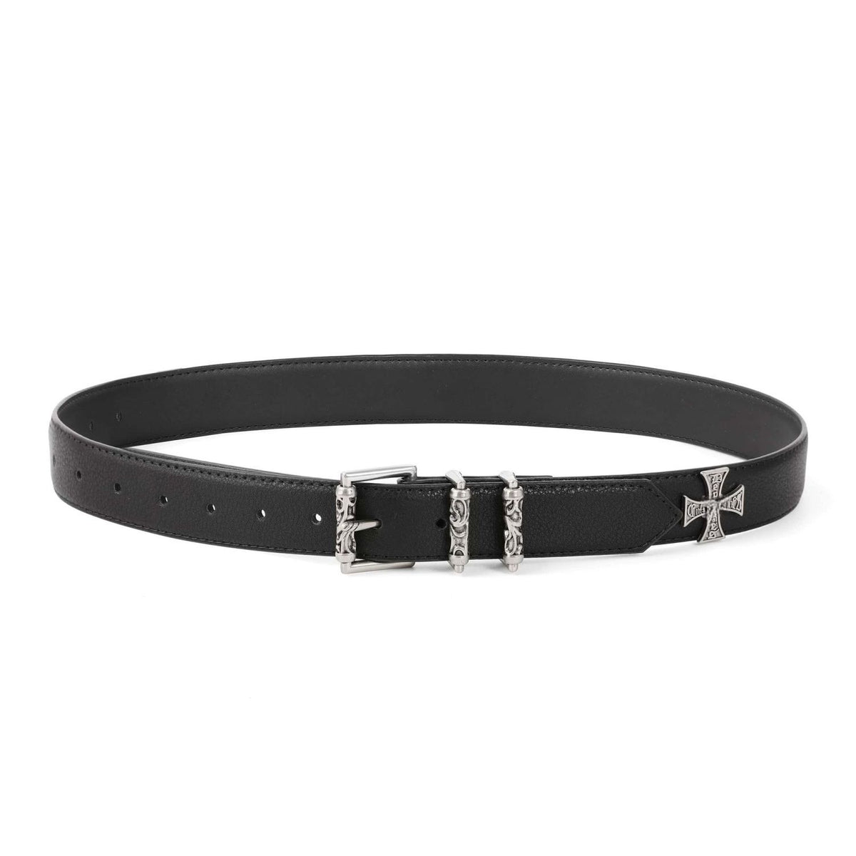 Chrome Hearts Cross Studded Leather Belt Vintage Silver Punk Waist