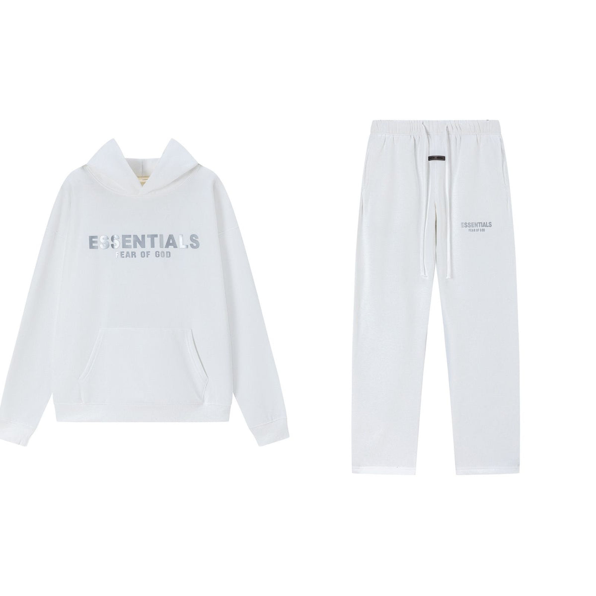 Fear Of God Essentials 3D Silicone Logo Fleece Hoodie Sweatpants Set