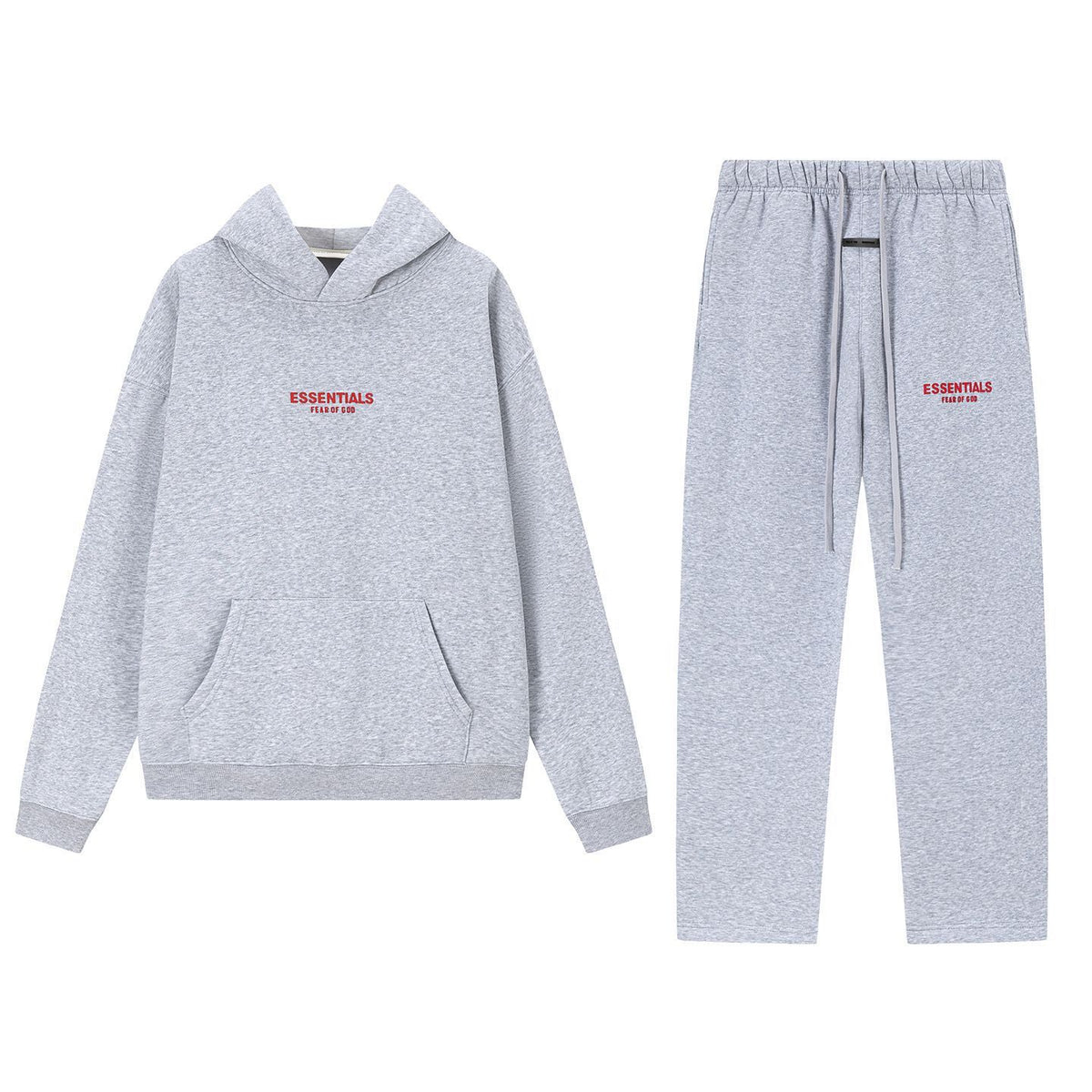 Fear Of God Essentials 3D Silicone Logo Fleece Hoodie Sweatpants Set