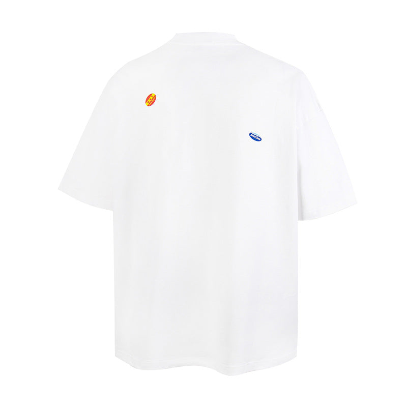 Martine Rose Washed Vintage Letter Print Crew Neck Short Sleeve T Shirt