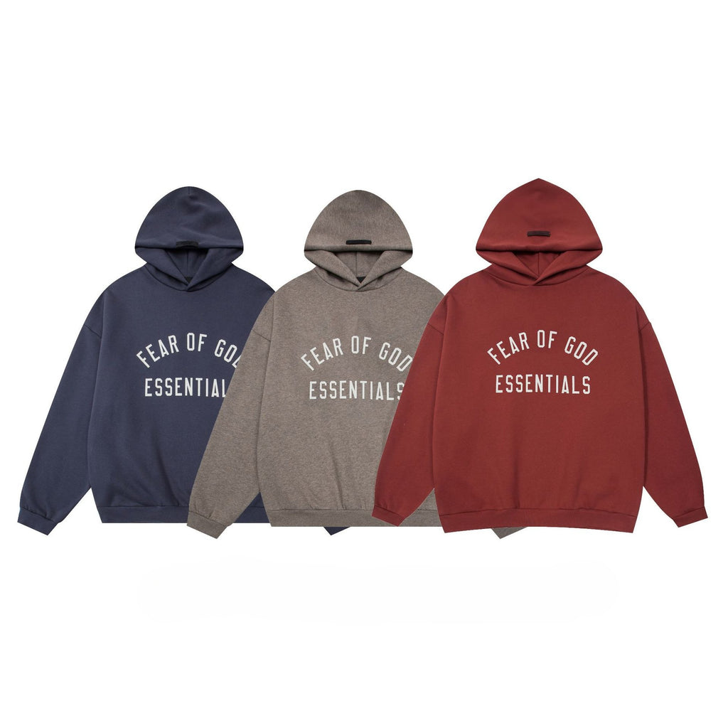 Fear Of God Essentials Flocked Letter Pullover Fleece Hoodie Unisex