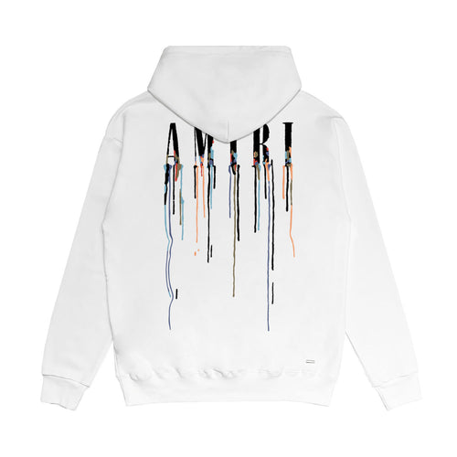 Amiri Paint Drip Logo Hoodie Men Oversized Streetwear Pullover