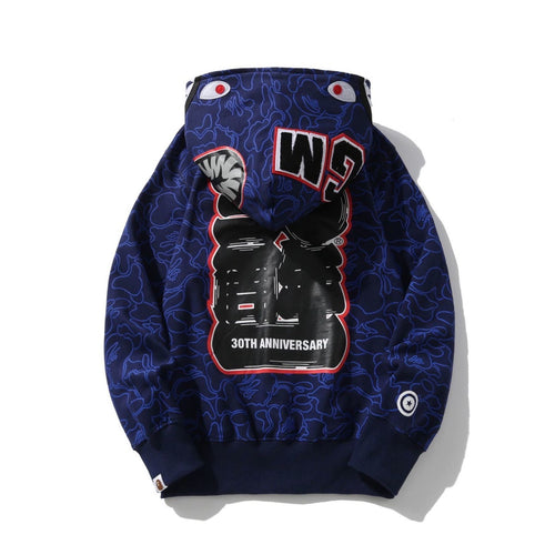 BAPE 30th Anniv Line Camo Shark Full Zip Hoodie