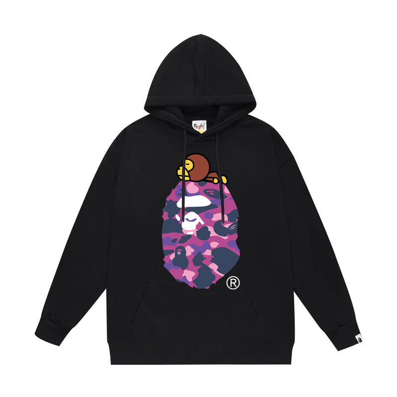 BAPE Hoodie Baby Milo Ape Head Multi Graphic Street Fleece Pullover