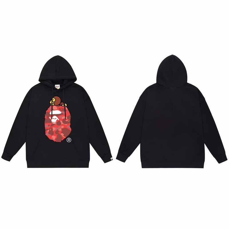 BAPE Hoodie Baby Milo Ape Head Multi Graphic Street Fleece Pullover