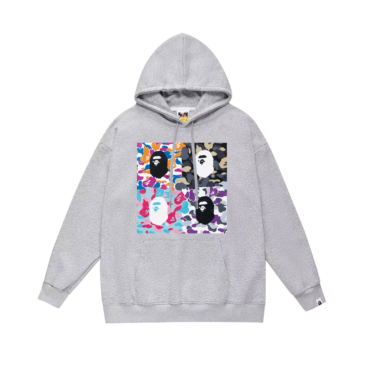 BAPE Hoodie Multi Camo Ape Head Print Street Fleece Pullover