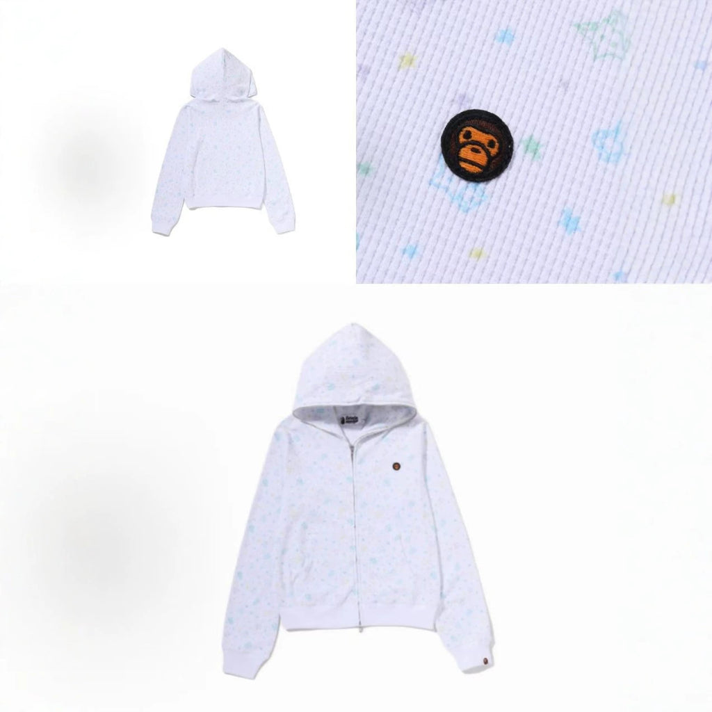 BAPE Lisa Baby Milo Sta Pattern One Point Waffle Star Print Hoodie