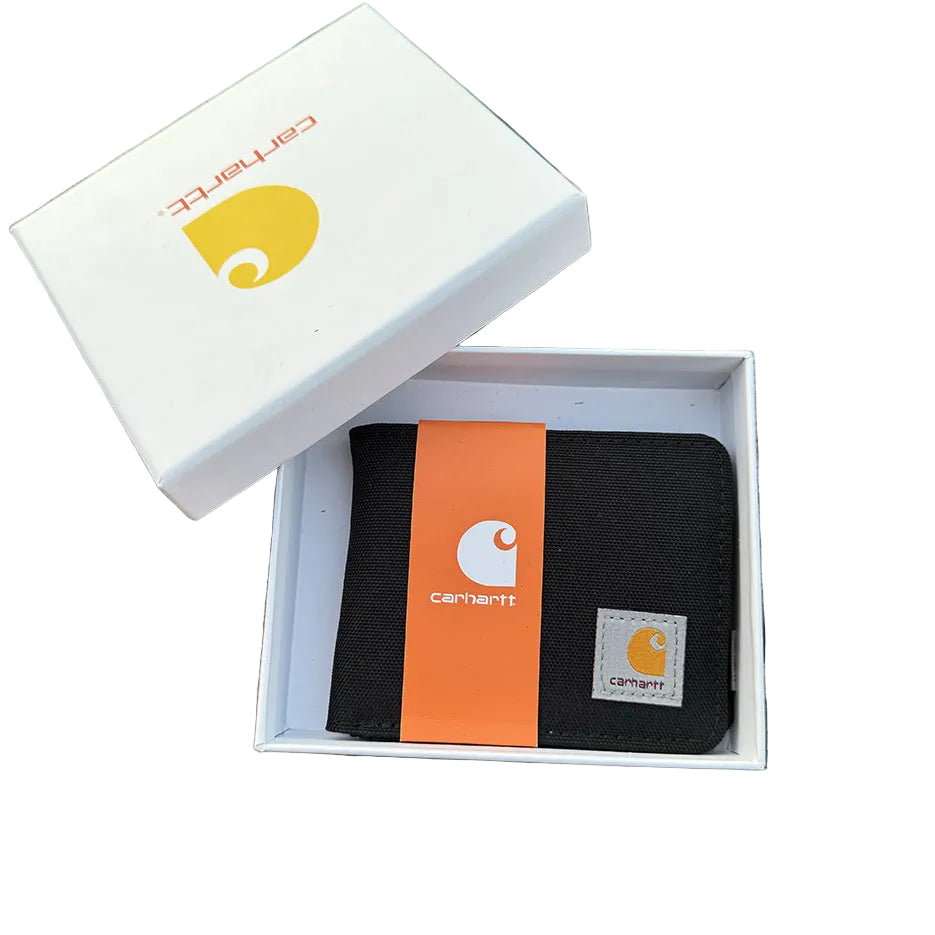 Carhartt Patch Logo Bifold Wallet Canvas Corduroy Paisley Card Holder