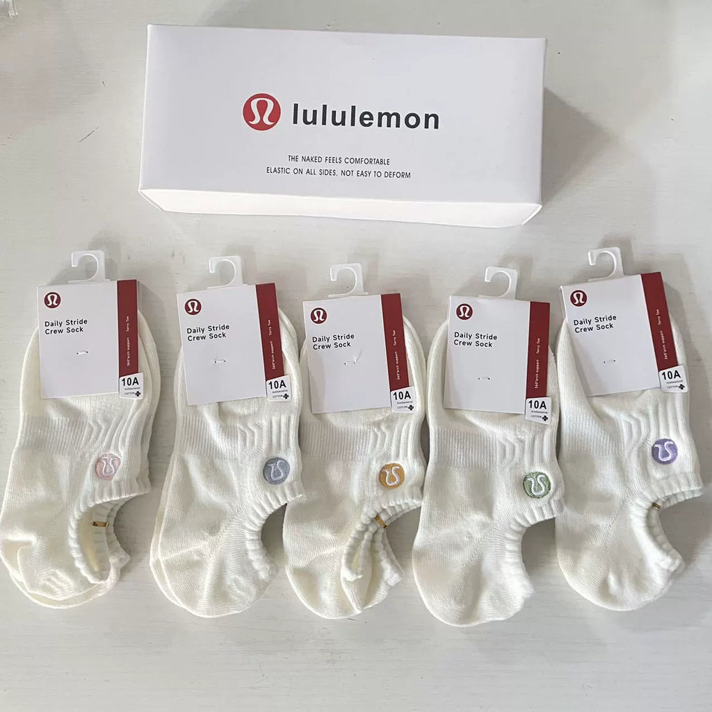 Lululemon Daily Stride No Show Socks 5 Pairs Box