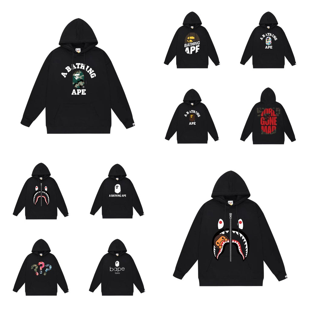 Bape Camo Ape Head Graphic Vintage Washed Oversized Hoodie Streetwear