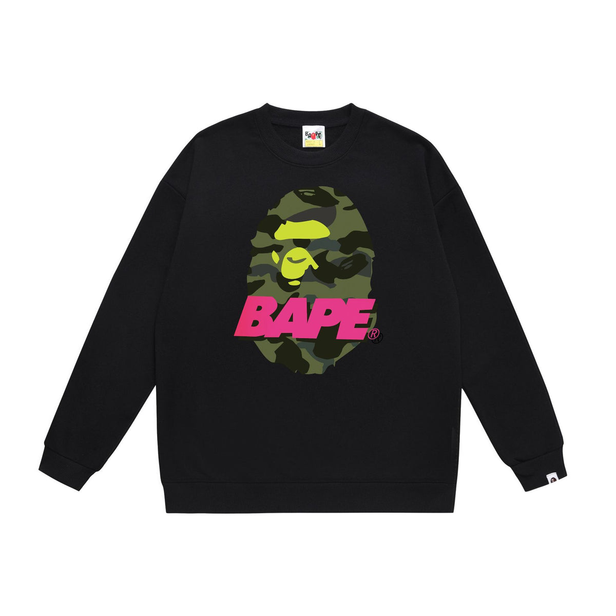 BAPE Crewneck Sweatshirt Ape Head Multi Graphic Street Pullover