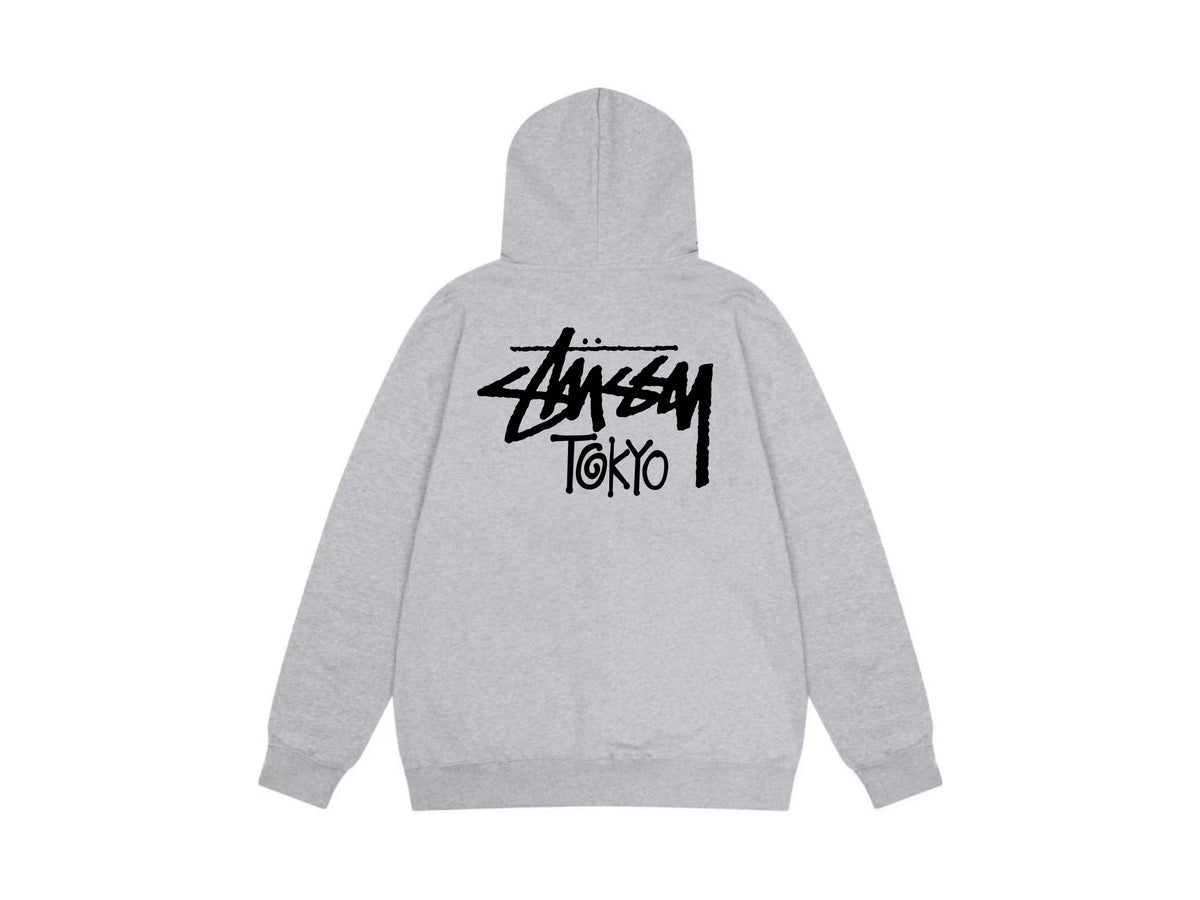 Stussy Zip Up Hoodie Multi Graphic Letter Print Streetwear Jacket