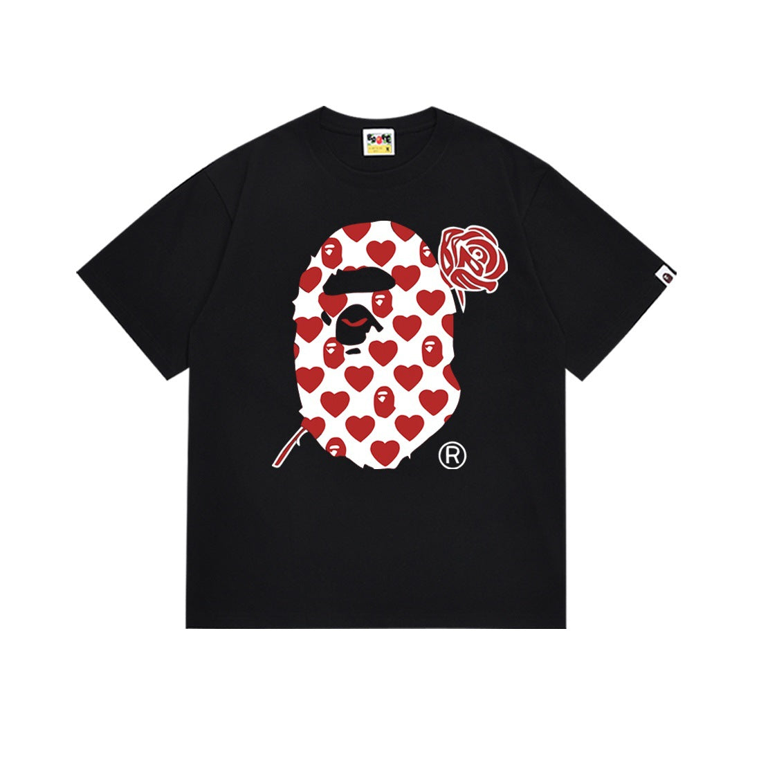Bape Multi‑Camo Ape Head Graphic Oversized Tee Streetwear Unisex