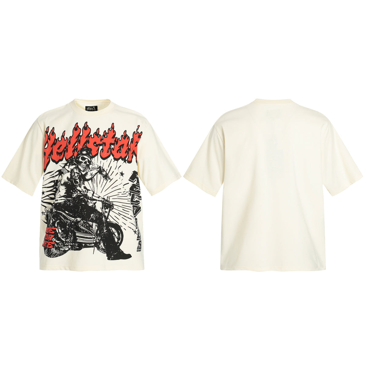 Hellstar Multi‑Graphic Vintage Washed Oversized Tee Streetwear