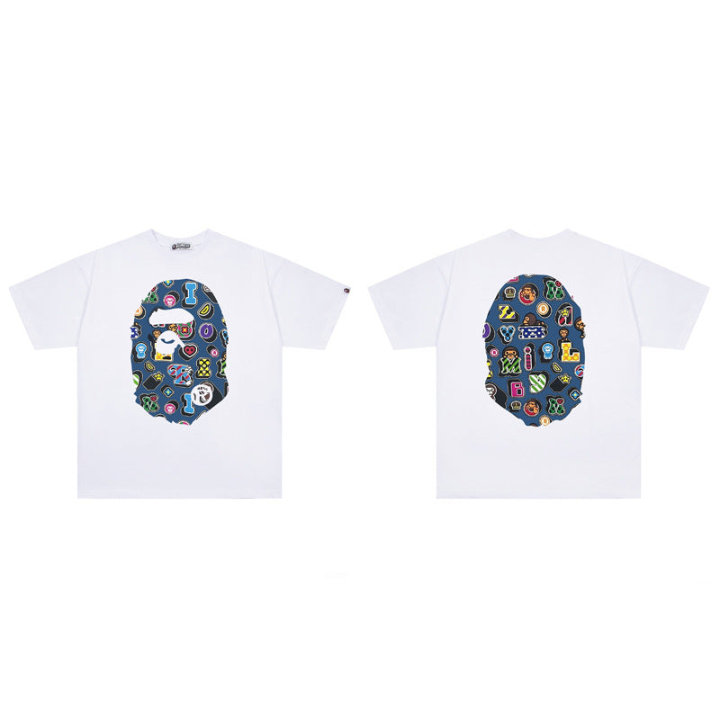 Bape Ape Head Graphic Short Sleeve Tee Streetwear Unisex