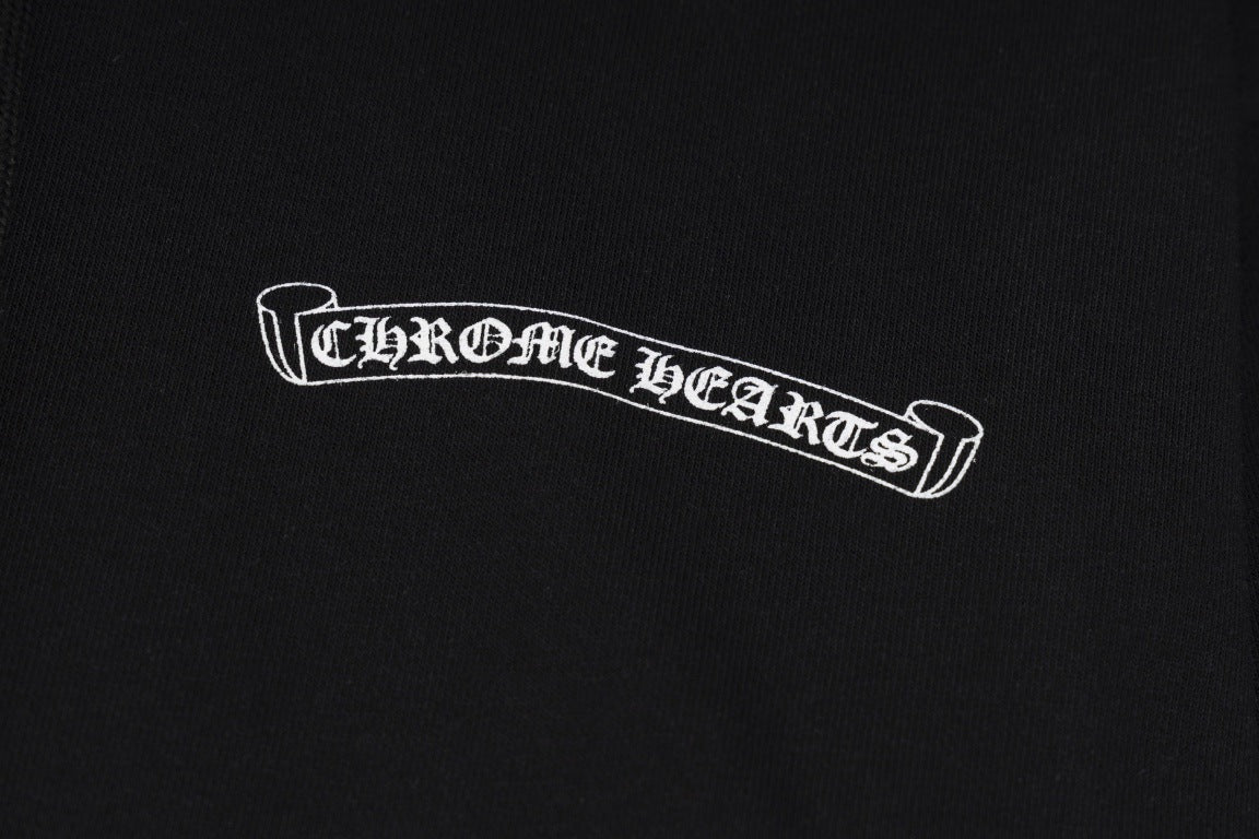 Chrome Hearts Hoodie Horseshoe Cross ST.BARTH Anchor Fleece Pullover