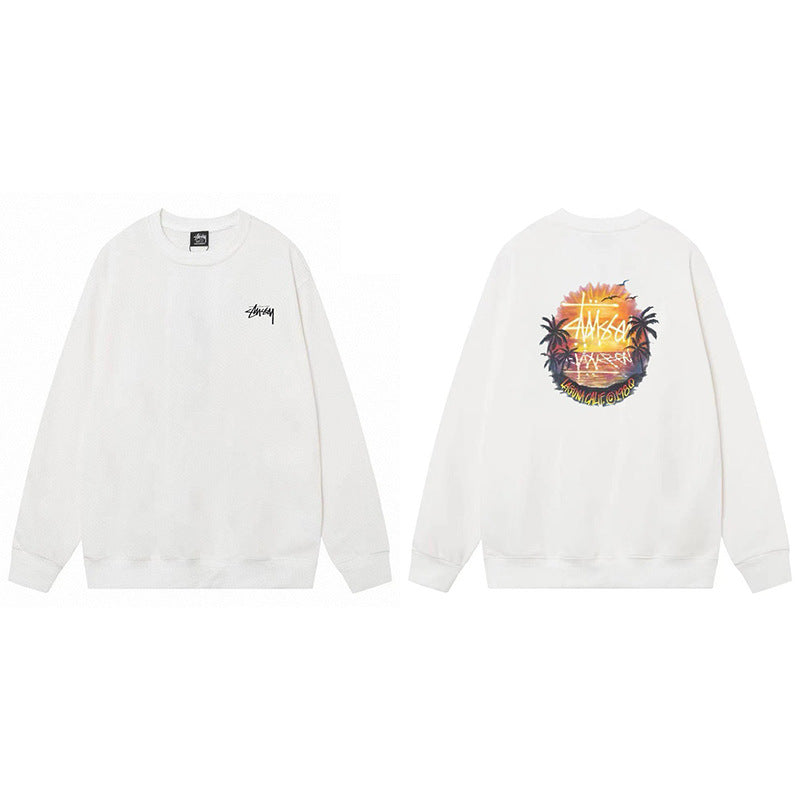 Stussy Graphic Crewneck Sweatshirt 8 Ball Dice Street Casual Pullover