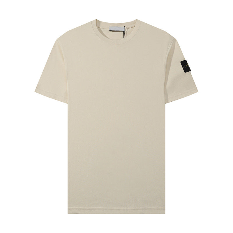 Stone Island Compass Patch Sleeve Badge Short‑Sleeve Cotton Tee