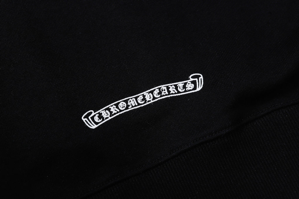 Chrome Hearts Scroll Cross Zip Up Hoodie Classic Street Hooded Jacket
