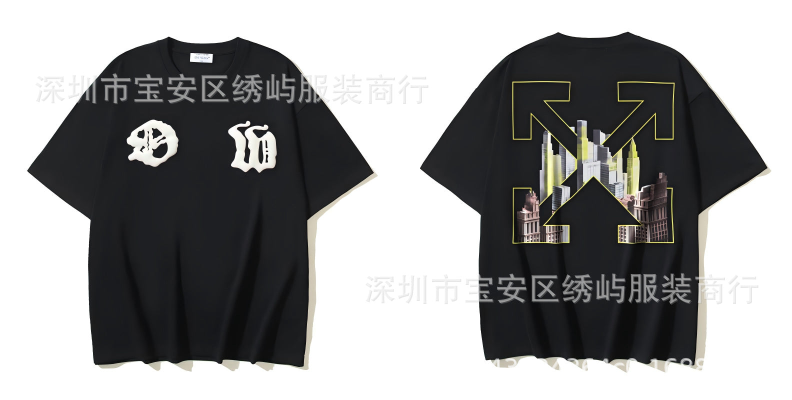 Figure Arrow Graphic Print Streetwear Crew Neck Short Sleeve T Shirt