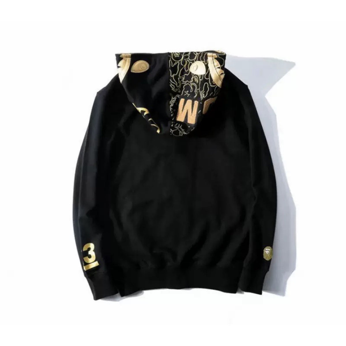 BAPE 23rd Anniv Gold Line Black/Gold Shark Full Zip Hoodie