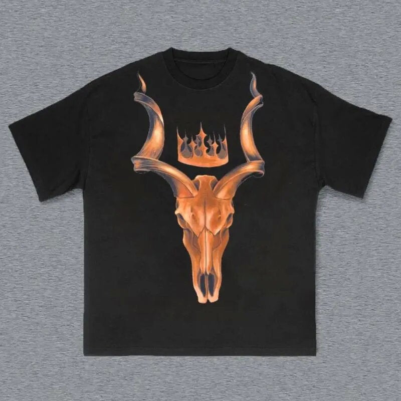 Y2K Punk Vintage Rap Graphic Unisex Oversized Streetwear Baumwoll T-Shirt