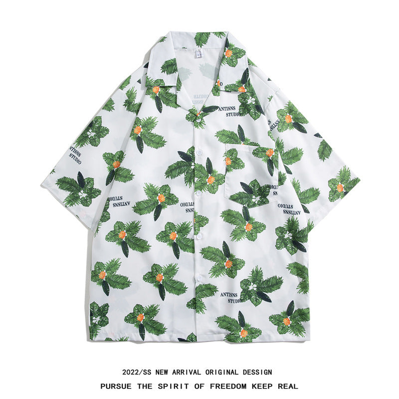 Mens Camp Collar Tropical Hawaiian Floral Short Sleeve Beach Shirt  South2101-2126