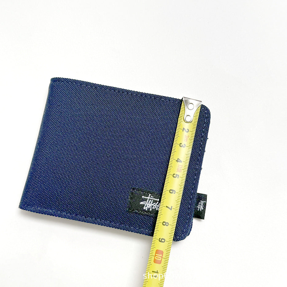 Stussy Canvas Bifold Wallet Multi Pattern Card Holder Coin Purse