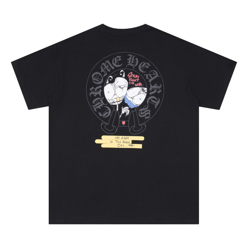 Chrome Hearts Horseshoe Cross Floral Crew Neck T‑Shirt Unisex