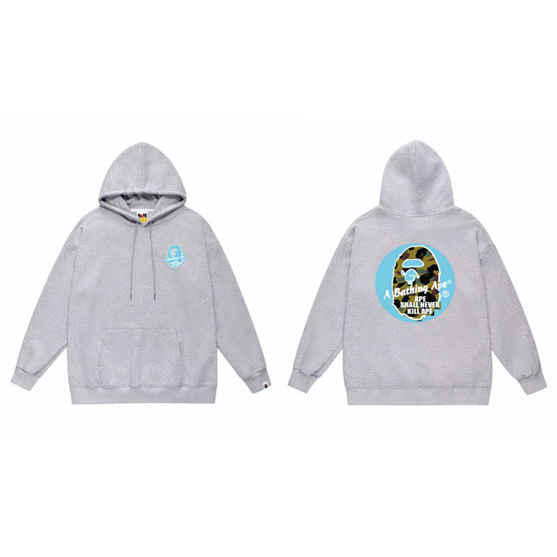 BAPE x Stussy Shark Graphic Hoodie Street Cotton Pullover Sweatshirt