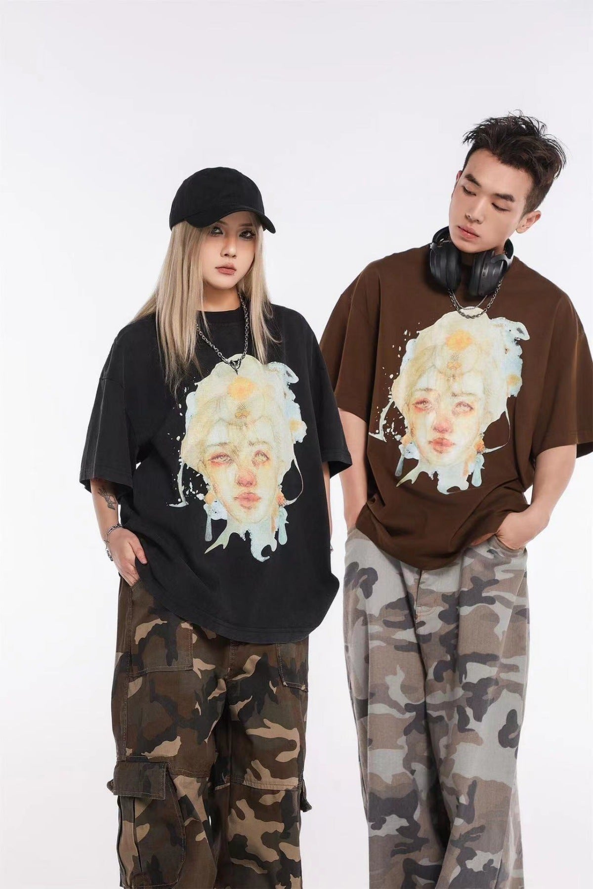 Gallery Dept Vintage Washed Graphic Short Sleeve Tee Streetwear Unisex