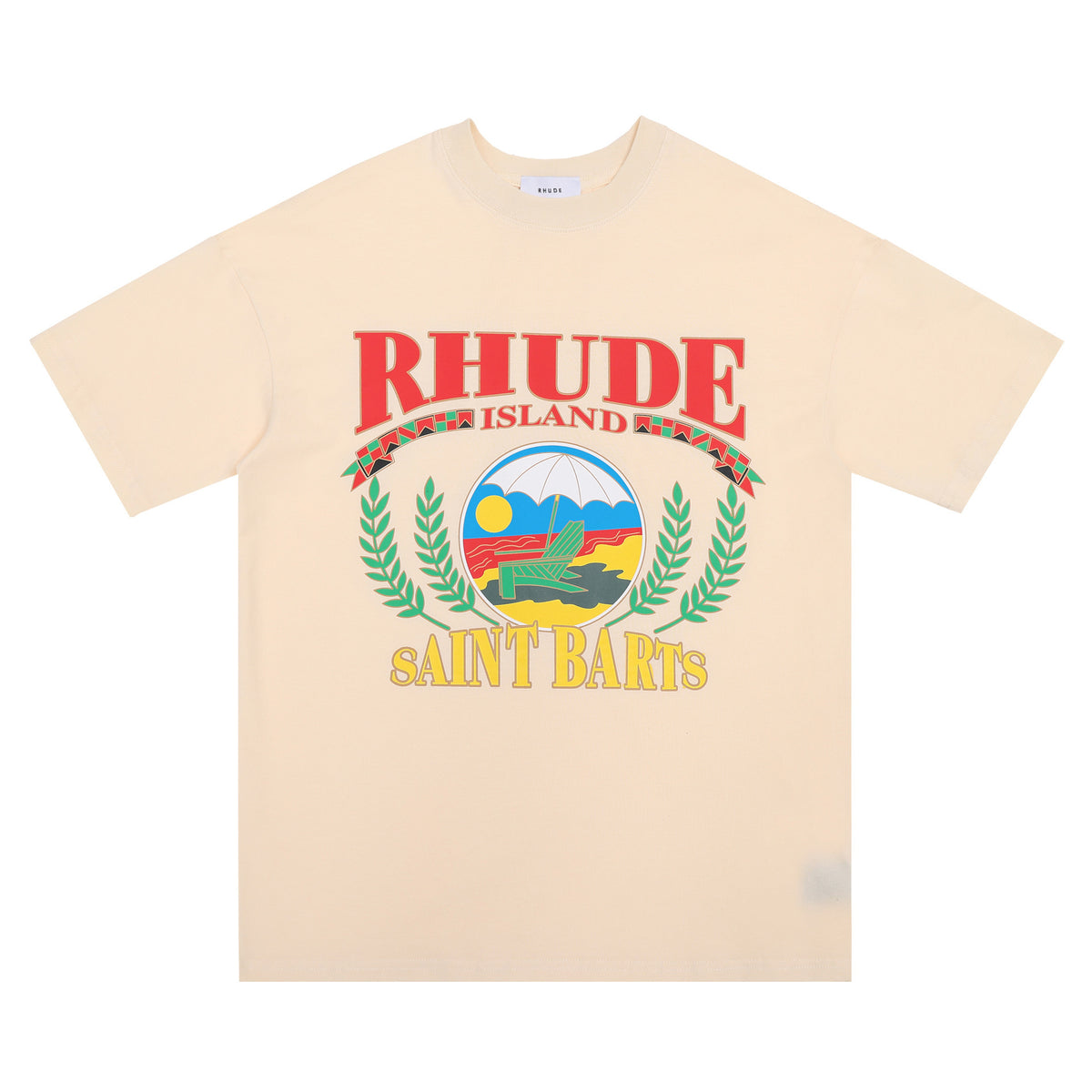 Rhude Graphic Tees Vintage High Street Loose Couple Crew Neck T-Shirt
