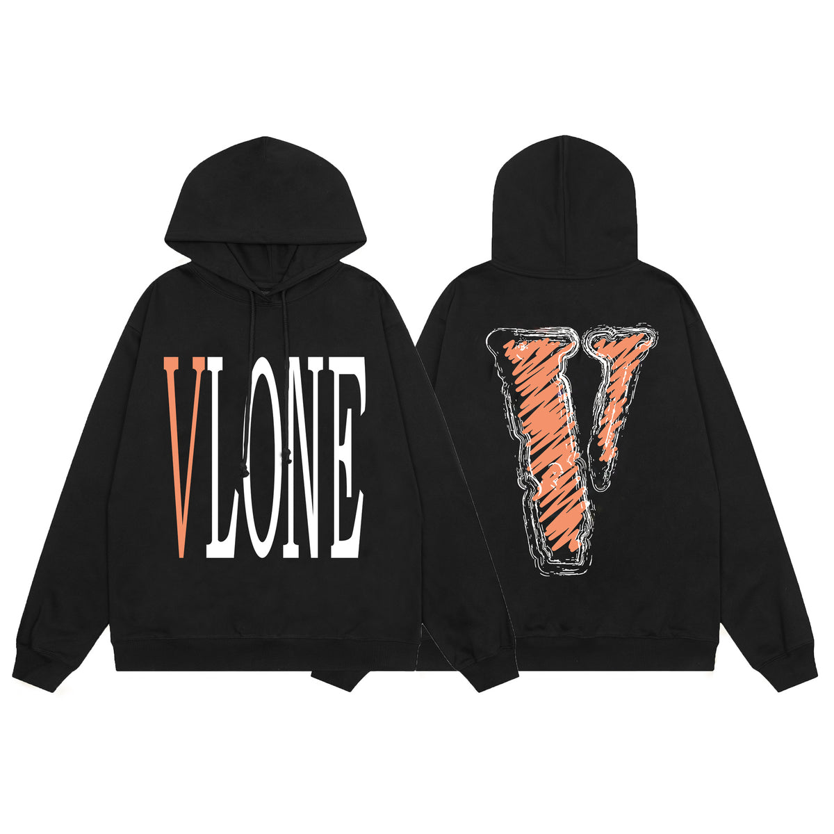 Vlone Friends Big V Logo American Style Unisex Hoodie
