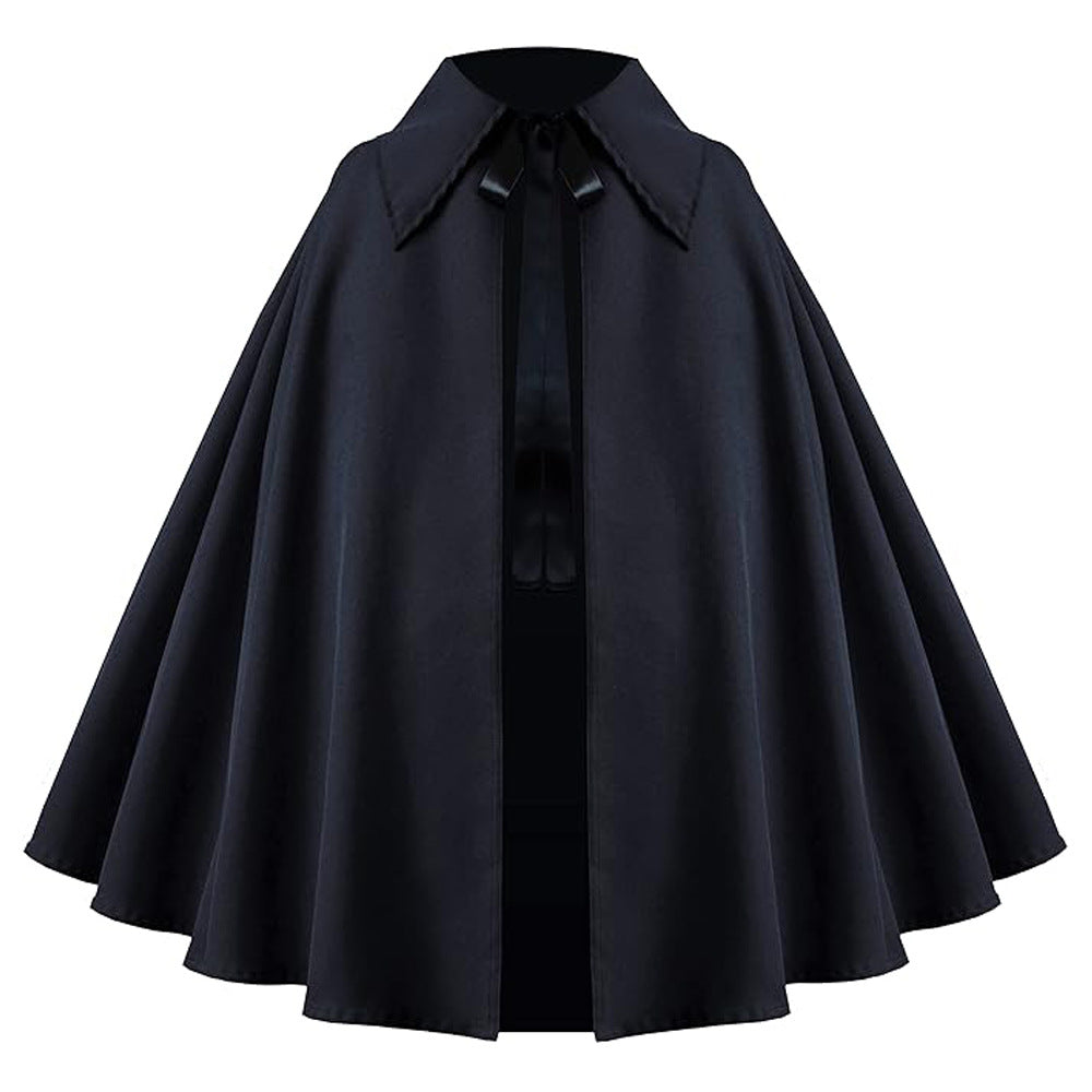 Halloween Medieval Short Cape Stand Collar Multi‑Color Cosplay Cloak