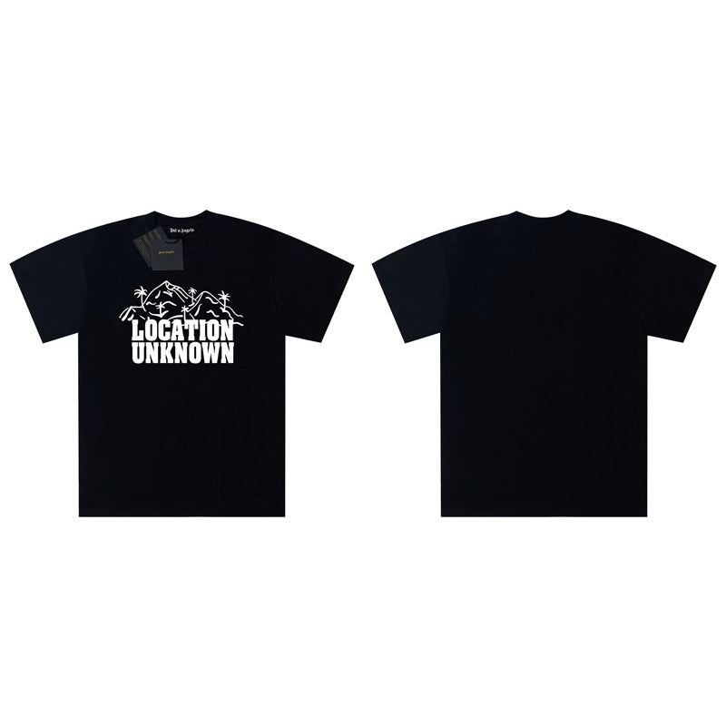 Palm Angels Graphic Print Tee Loose Crew Neck Streetwear T-Shirt