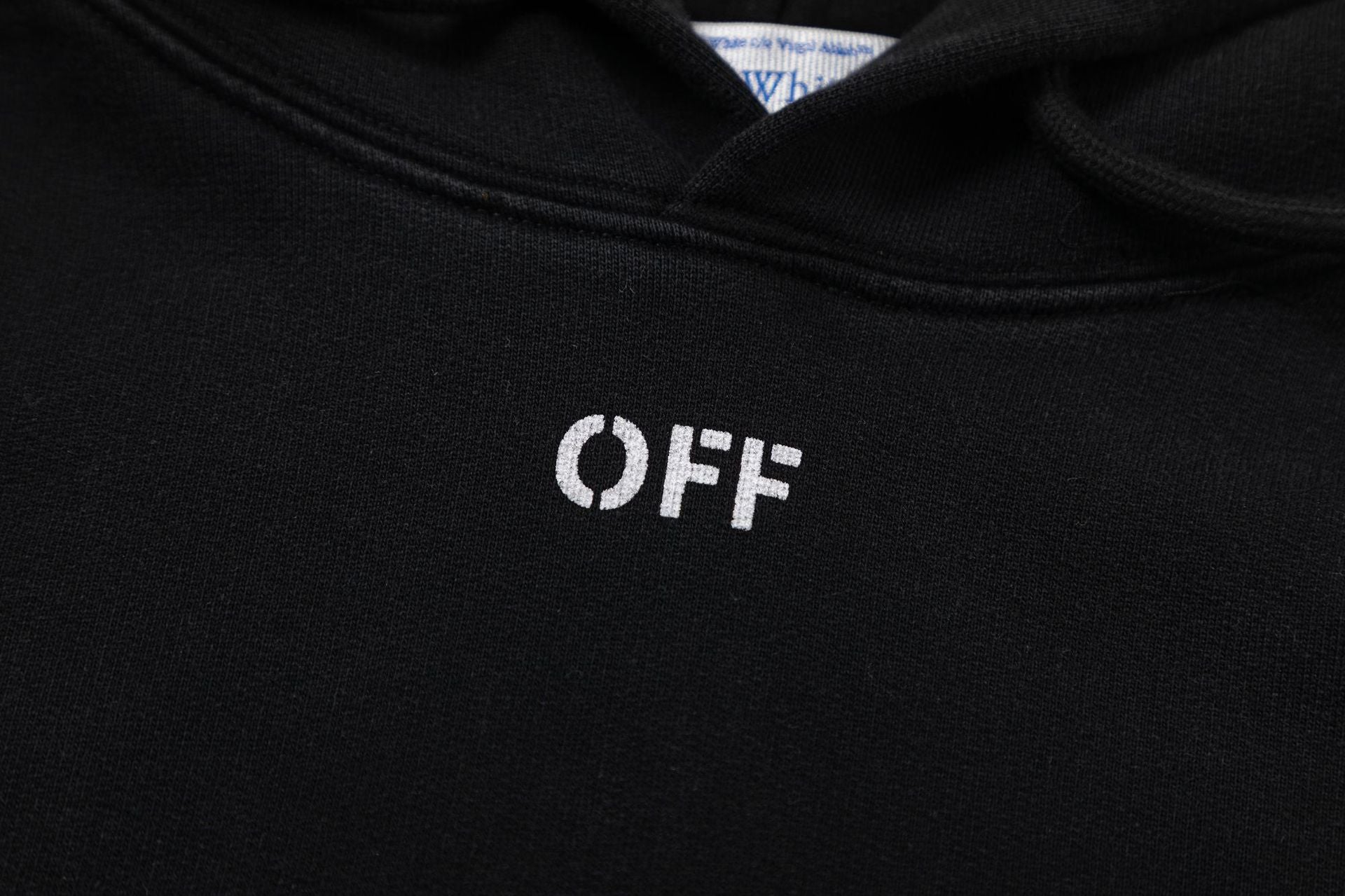 Off-White B&W Figure Painting Graphic Hoodie