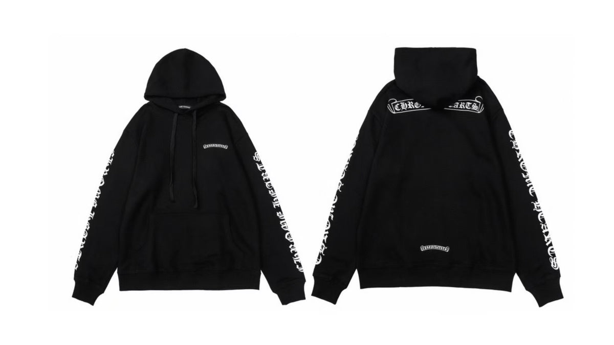 Chrome Hearts Gothic Graphic Print Pullover Hoodie Streetwear Unisex