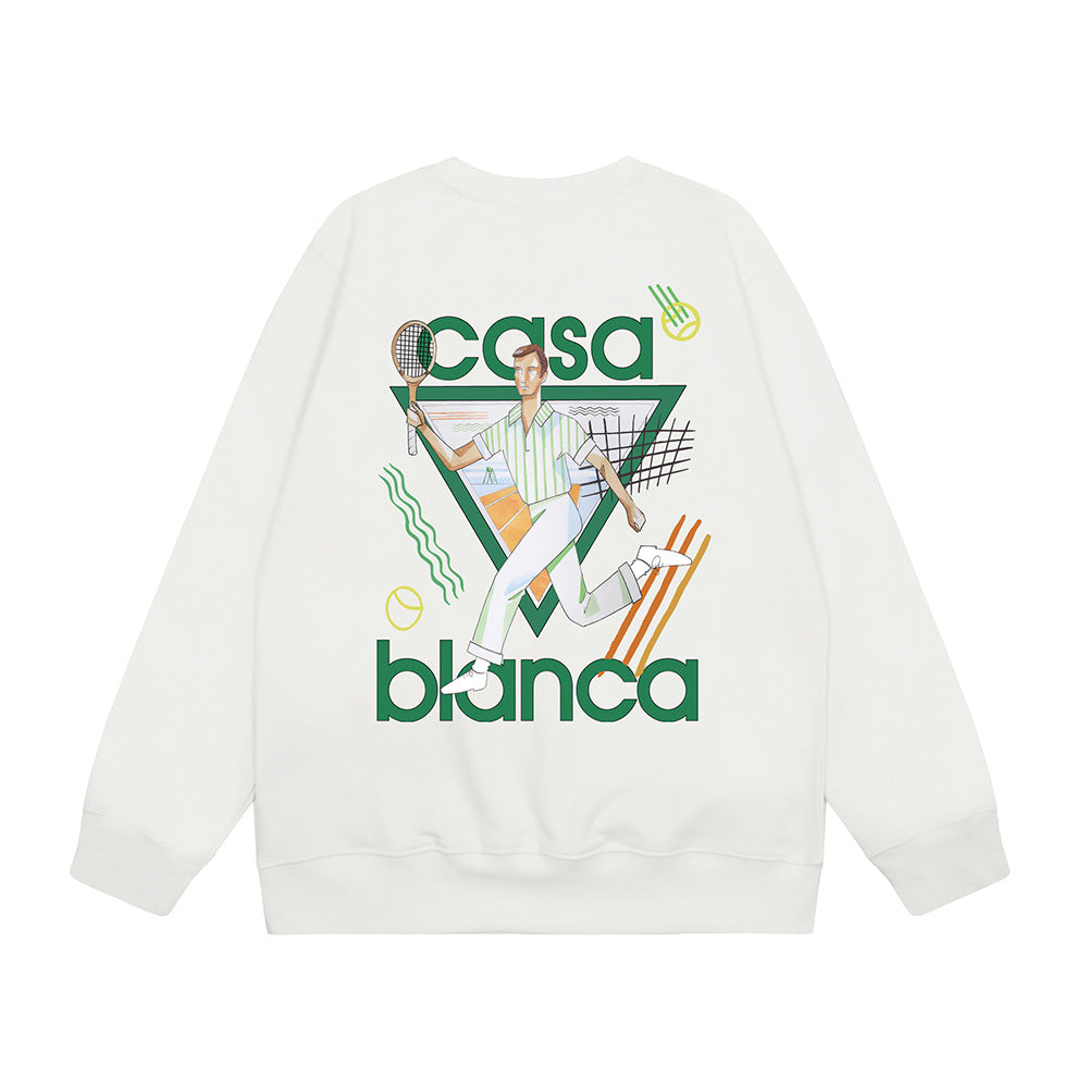 Casablanca Graphic Print Crew Neck French Terry Sweatshirt Unisex