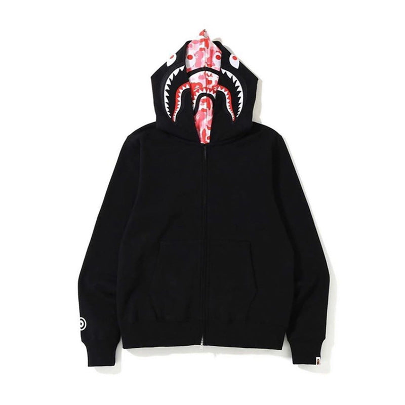 BAPE Shark Camo Print Full Zip Streetwear Hoodie Unisex