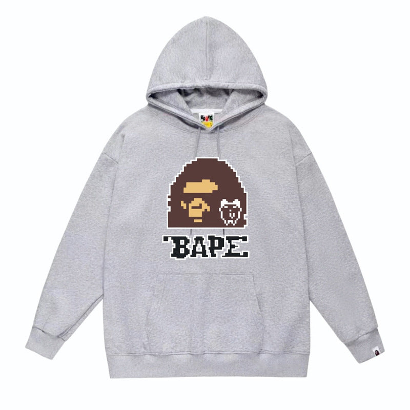 BAPE x Stussy Shark Graphic Hoodie Street Cotton Pullover Sweatshirt