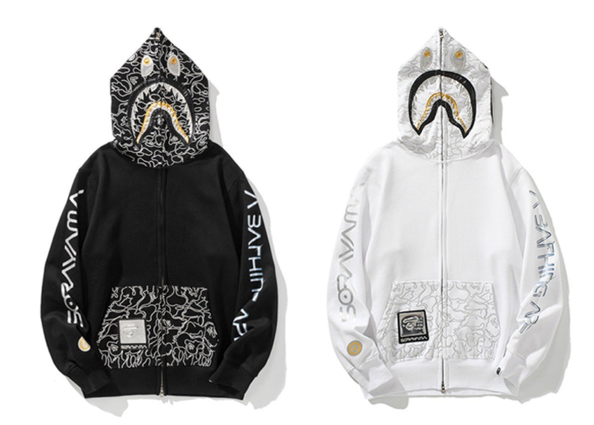 BAPE x Hajime Sorayama Shark WGM Camo Full Zip Hoodie