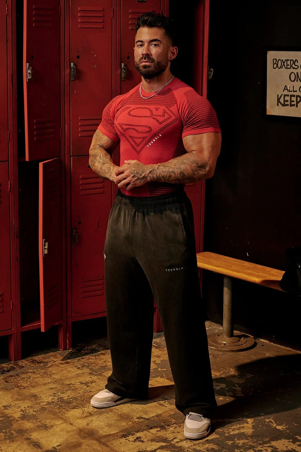 YOUNGLA 4117 Superman Compression Tees
