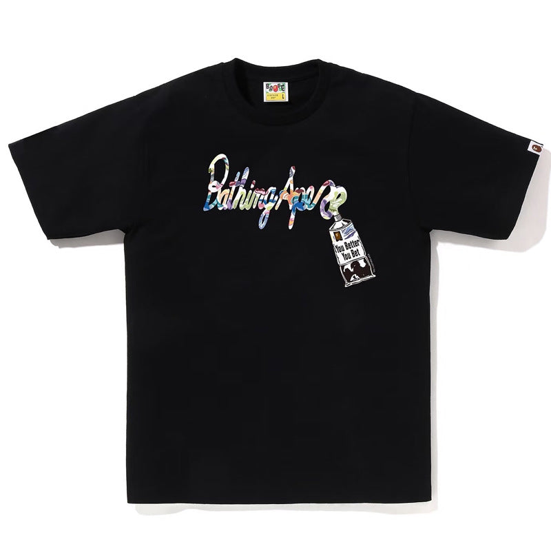Bape Multi‑Graphic Ape Head Oversized Tee Streetwear Unisex