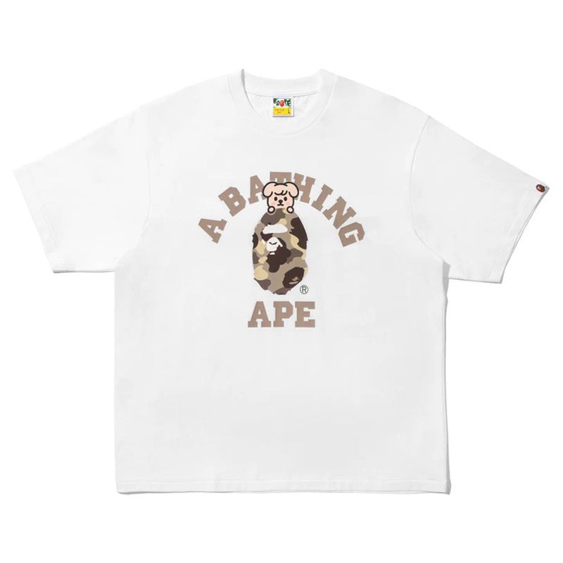 BAPE Ape Head Camo Shark Print Crew Neck Short Sleeve T‑Shirt Unisex