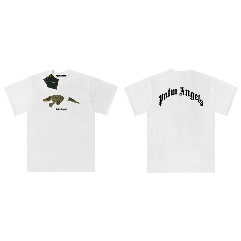 Palm Angels Graphic Print Tee Loose Crew Neck Streetwear T-Shirt