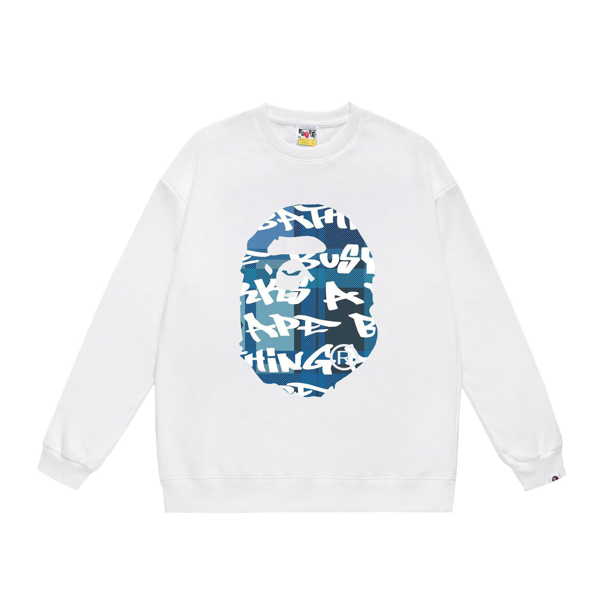 BAPE Crewneck Sweatshirt Ape Head Multi Graphic Street Pullover